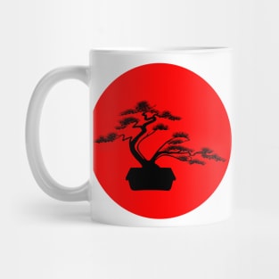 Bonsai tree in red circle Mug